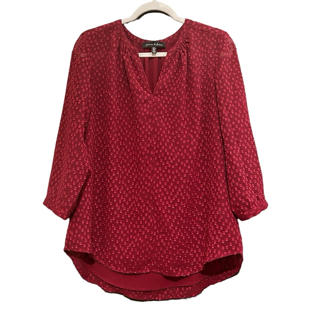 JASMINE & JULIANA burgundy blouse Size L